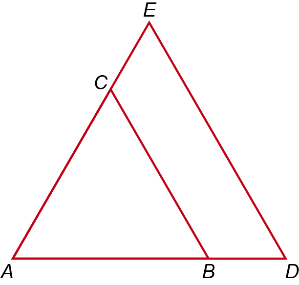 Triângulos equiláteros [ADE] e [ABC]