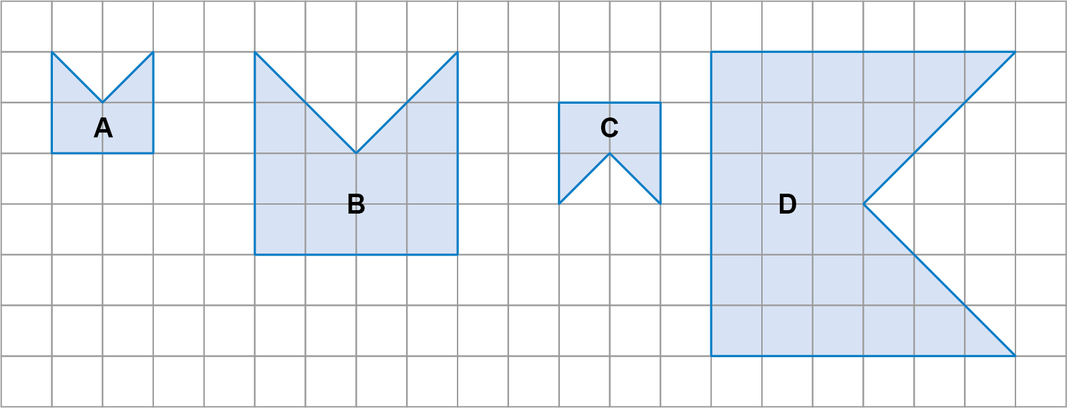 Figuras A, B, C e D semelhantes