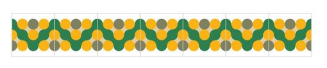 Friso verde, amarelo e cinzento
