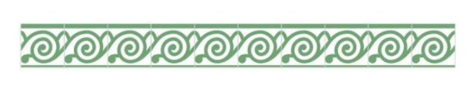 Friso verde com motivos em espiral