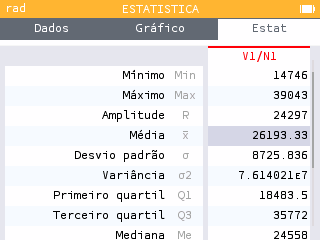Calculadora — média e desvio-padrão do número de sócios