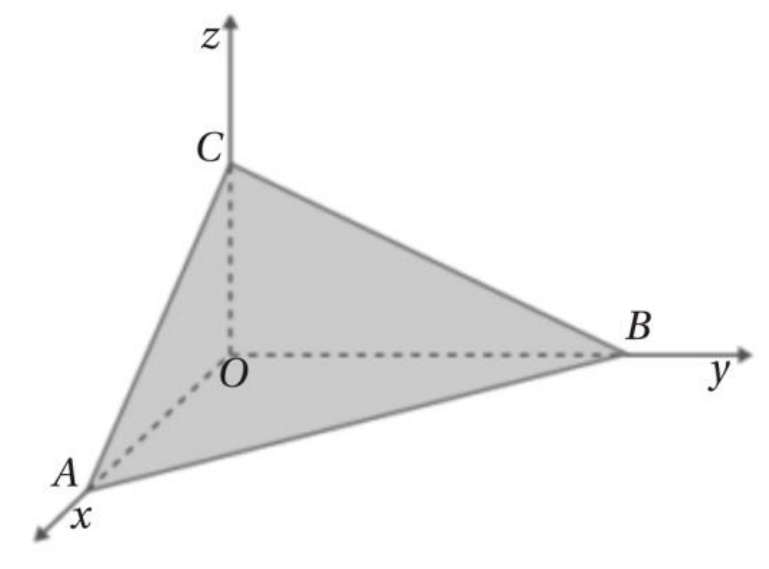 Tetraedro ABCO num referencial Oxyz