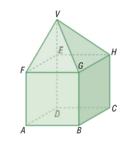 Cubo ABCDEFGH e pirâmide EFGHV