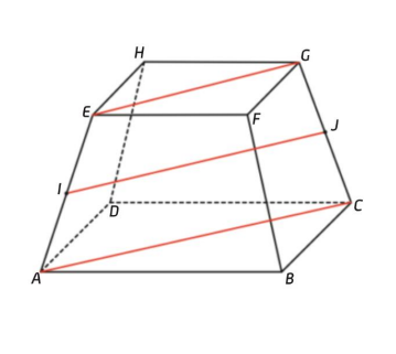 Tronco de pirâmide quadrangular regular ABCDEFGH