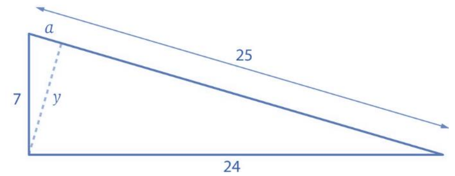 Esquema para a distância do ortocentro à hipotenusa