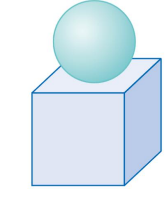 Esfera colocada sobre um cubo