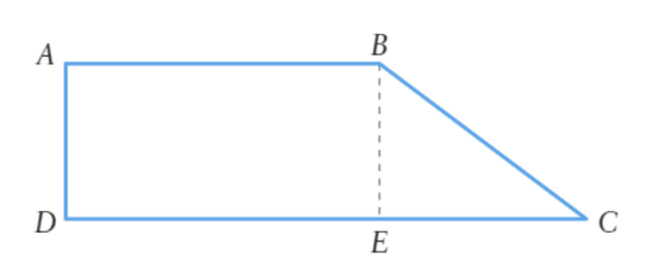 Trapezio retangulo ABCD com projecao E