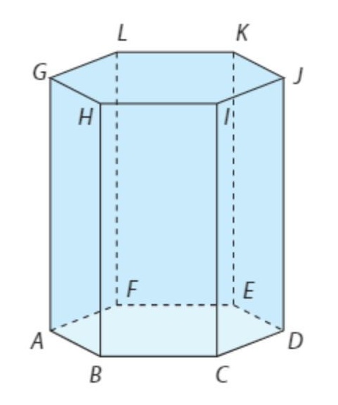 Prisma hexagonal regular ABCDEFGHIJKL