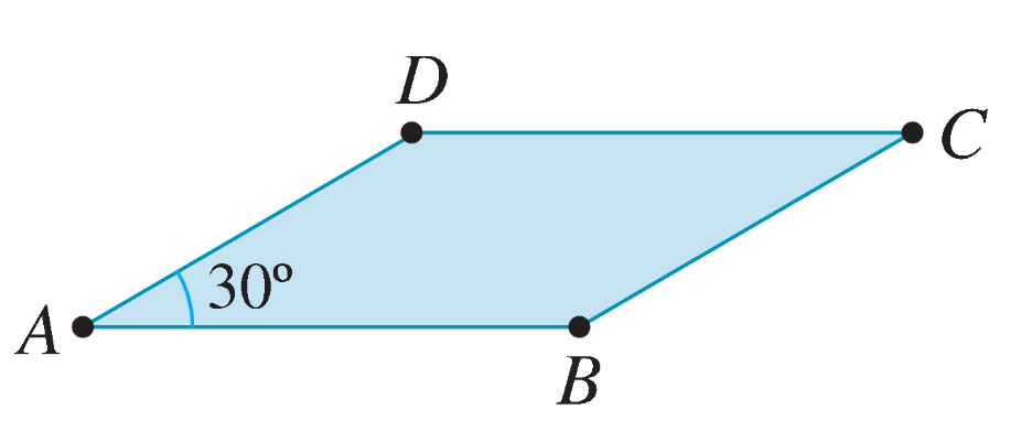 Paralelogramo ABCD com lados AB e AD