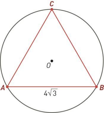 Triângulo equilátero ABC inscrito numa circunferência