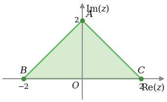Triângulo de vértices A(0,2), B(-2,0) e C(2,0)