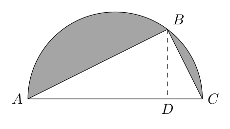Semicircunferência de diâmetro [AC]