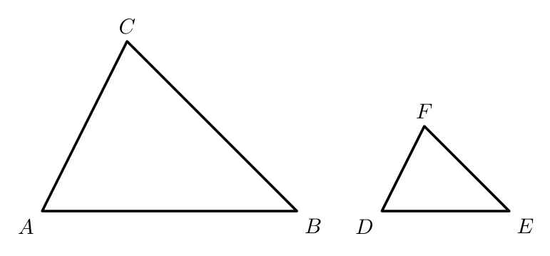 Triângulos semelhantes [ABC] e [DEF]