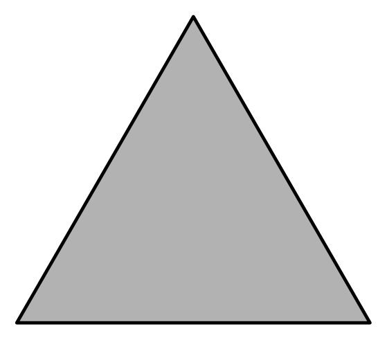 Triângulo equilátero de 6 cm de lado