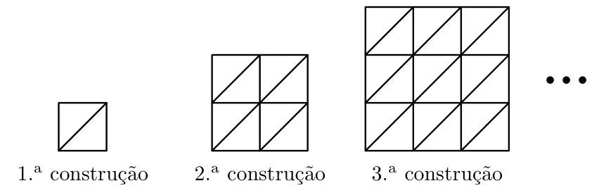 Construções de quadrados formados por triângulos