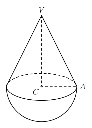 Cone + semiesfera