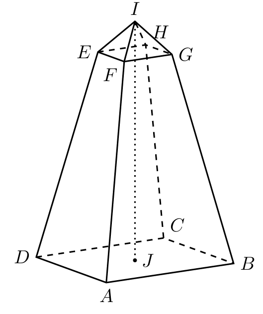 Tronco de pirâmide + pirâmide — marco geodésico