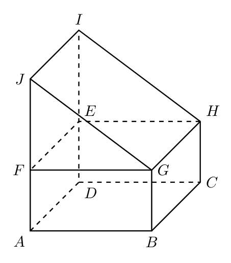 Prisma quadrangular + triangular