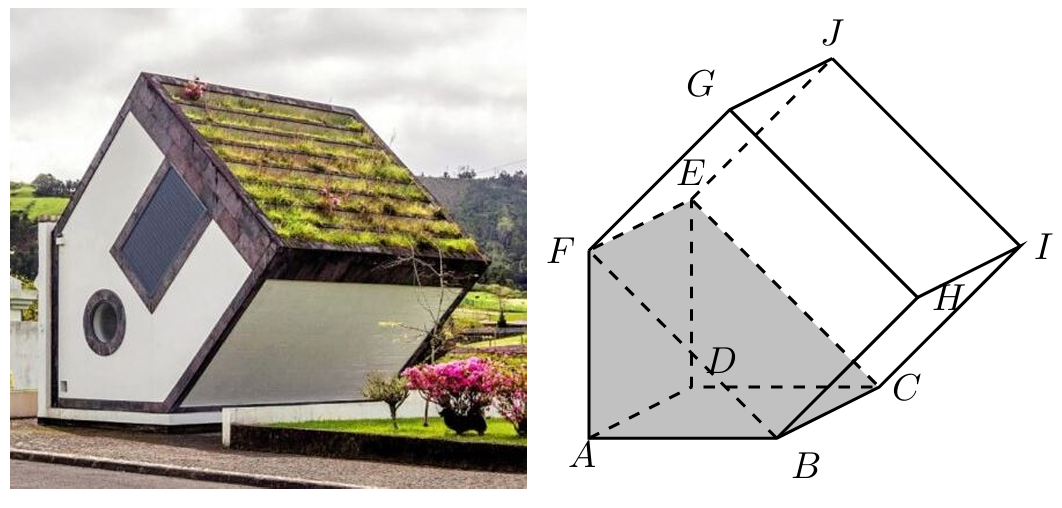 Prisma triangular + paralelepípedo