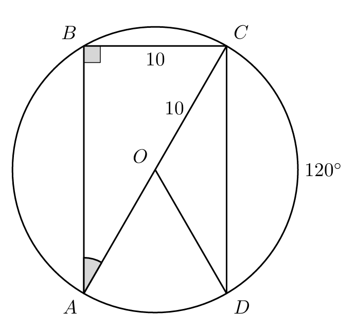 Circunferência com triângulo retângulo [ABC]