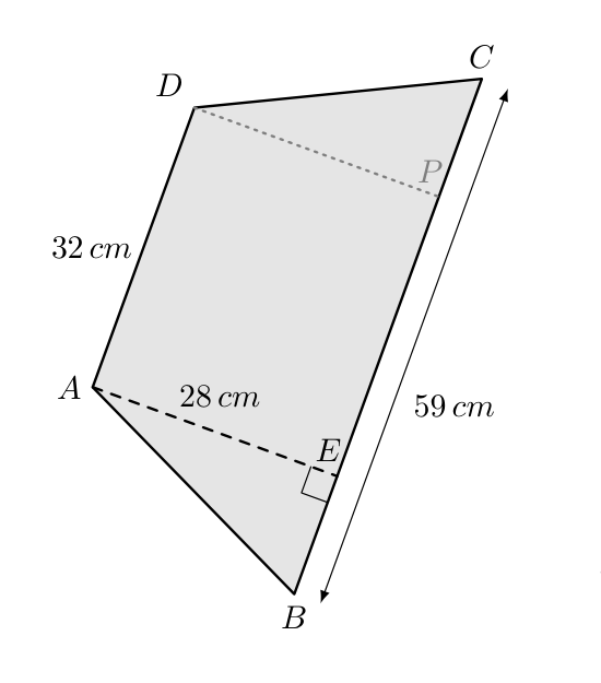 Esquema do azulejo — trapézio [ABCD]