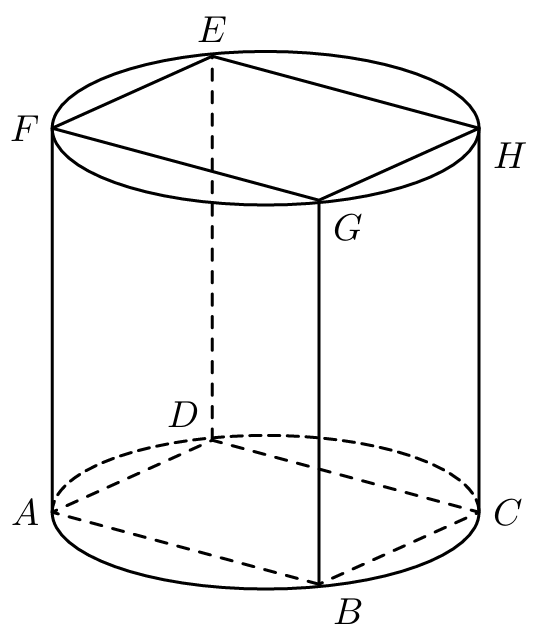 Prisma quadrangular inscrito num cilindro