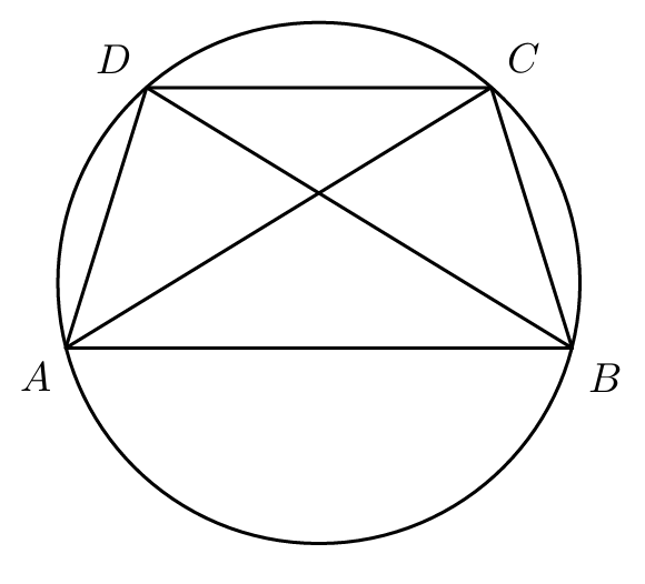 Trapézio [ABCD] inscrito numa circunferência