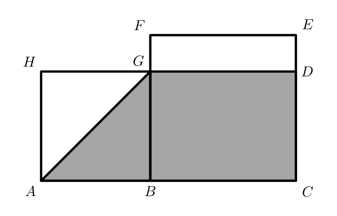 Dois quadrados [ABGH] e [BCEF]