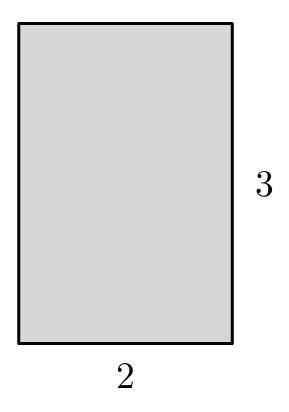 Retângulo de dimensões 2 e 3