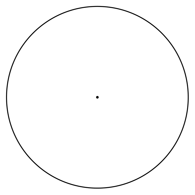 Circunferência com o centro marcado