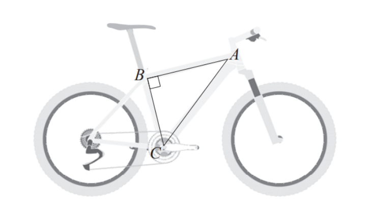 Bicicleta e triângulo [ABC] retângulo em B