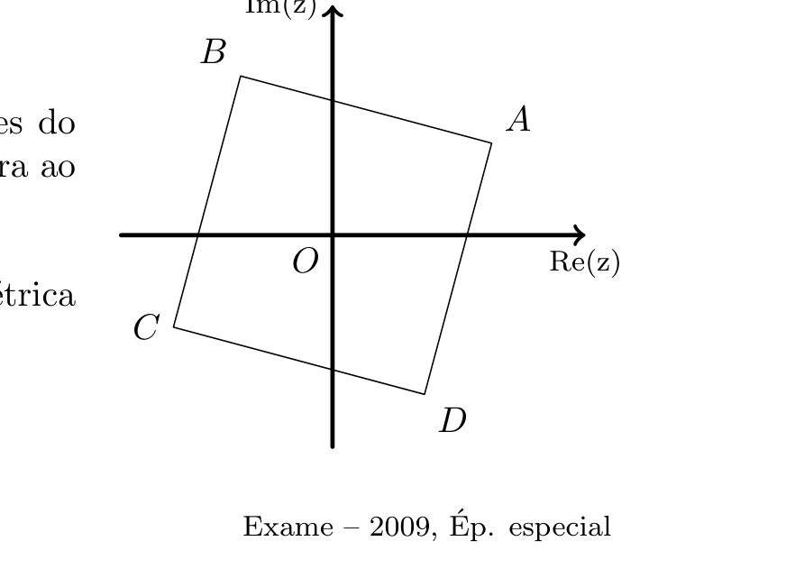 Quadrado ABCD centrado na origem