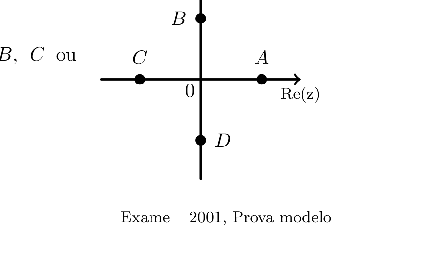 Pontos A, B, C, D nos eixos