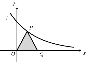 Figura 84 - gráfico da função f e triângulo OPQ