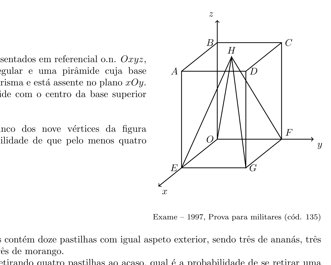 Prisma quadrangular com pirâmide