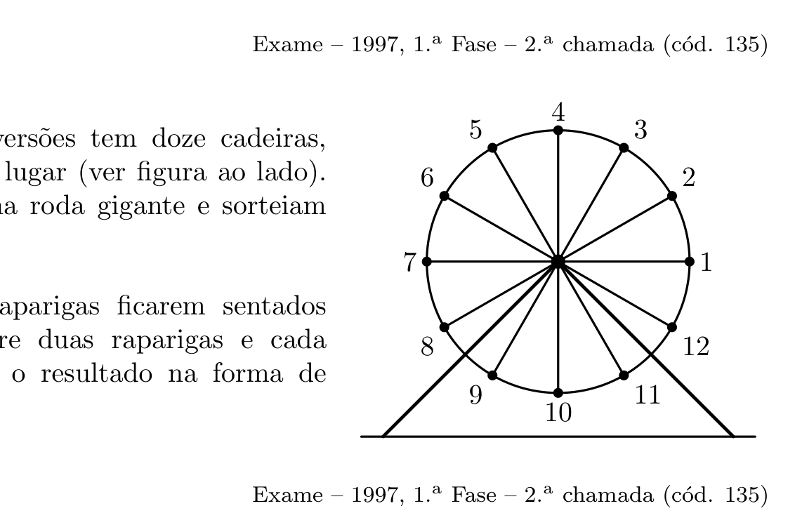 Roda gigante com doze cadeiras