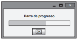Janela com uma barra de progresso de descarga