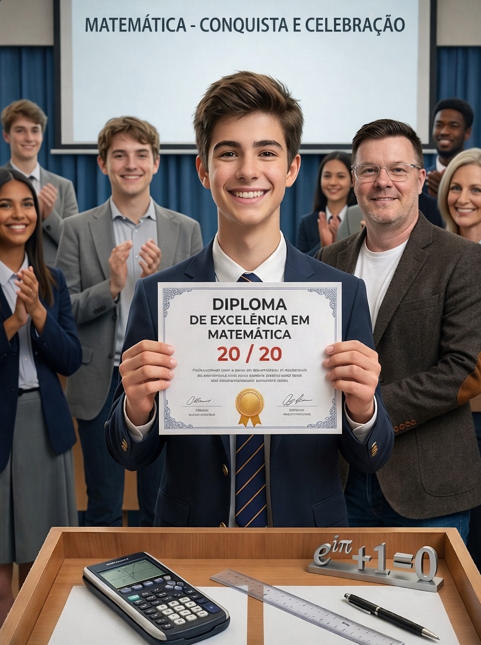 Aluno com diploma de excel&ecirc;ncia em Matem&aacute;tica